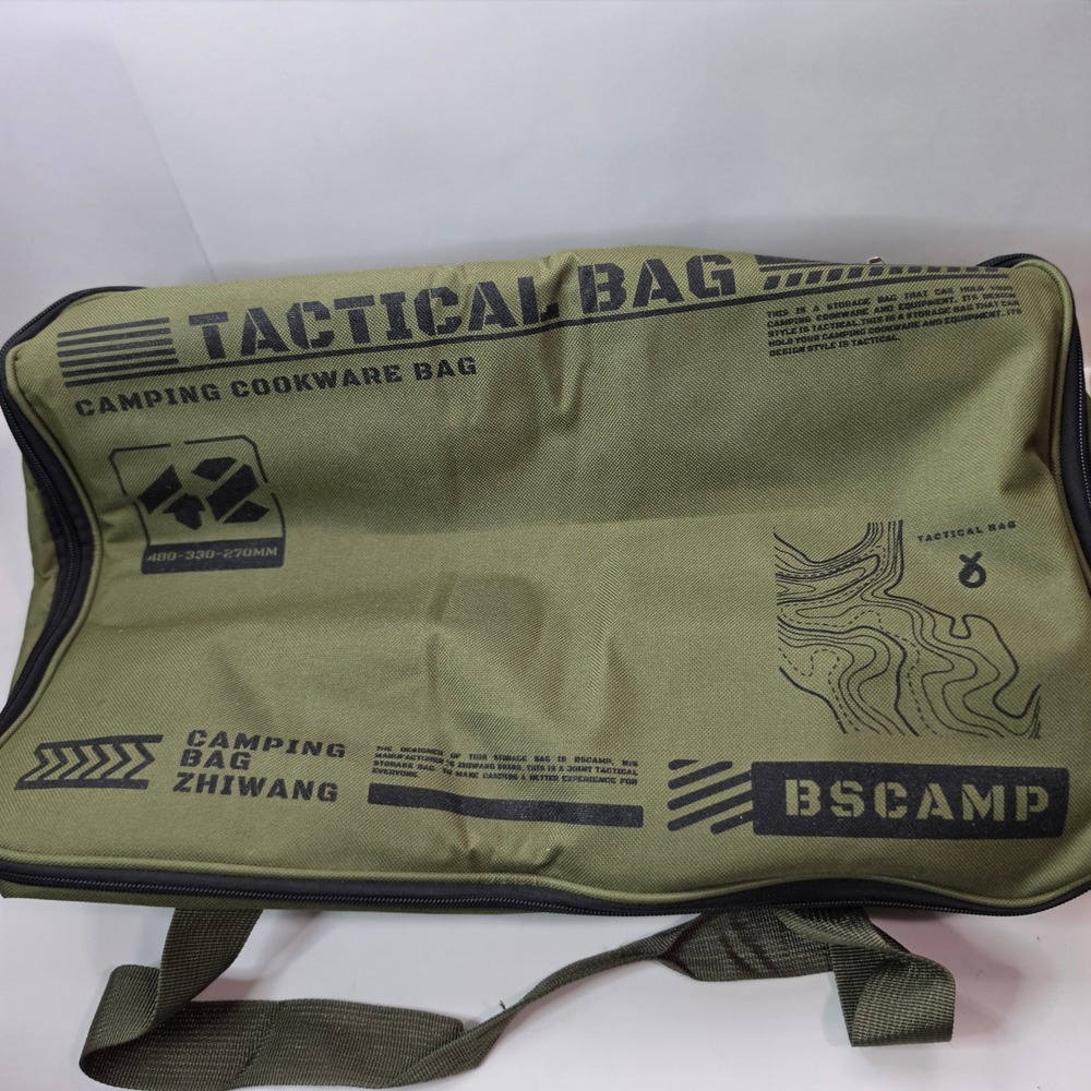 BSCAMP Zhiwang Tactical Camping Cookware Bag Olive Green Utility Duffel Storage